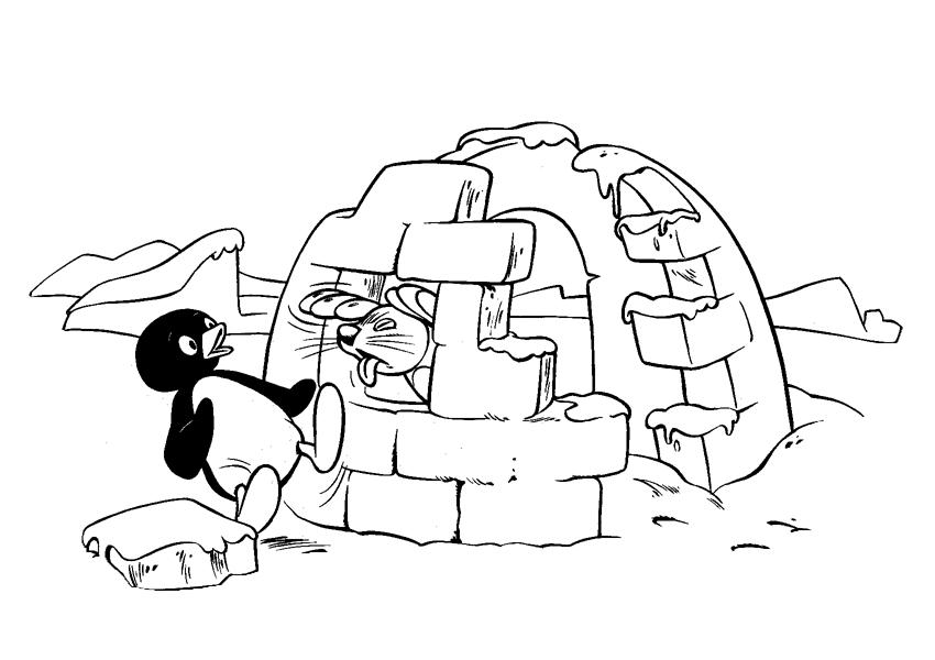 Plansa de colorat cu Pinguin 50 46